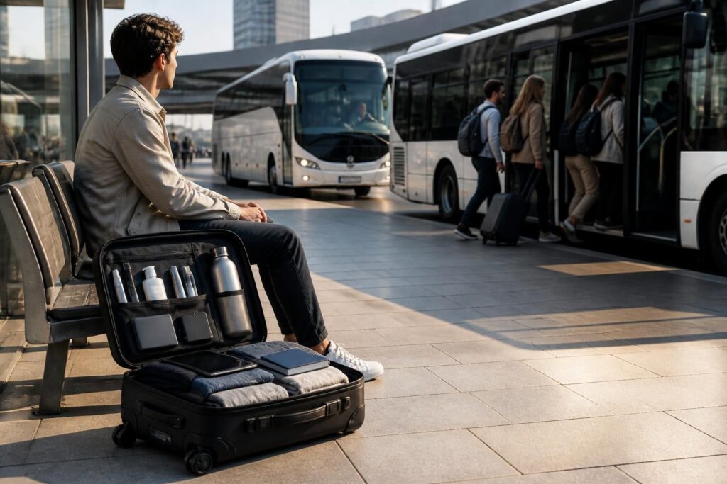 découvrez notre checklist essentielle pour voyager léger en bus et en car, avec tous les conseils pour optimiser votre bagage cabine et profiter d'un trajet sans stress.