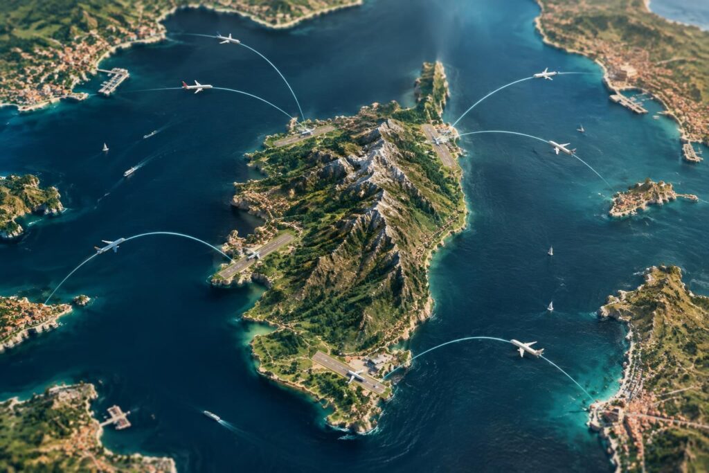 découvrez la carte des aéroports de corse, leurs principales destinations et les compagnies aériennes qui les desservent pour organiser votre voyage.
