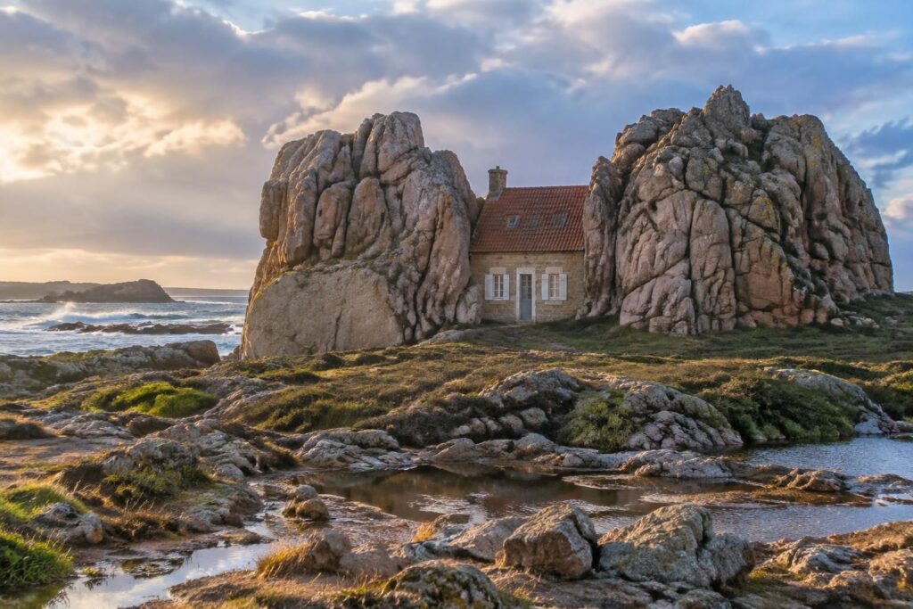 découvrez la célèbre maison entre deux rochers de plougrescant, en bretagne, et explorez les paysages sauvages et sites incontournables des alentours.