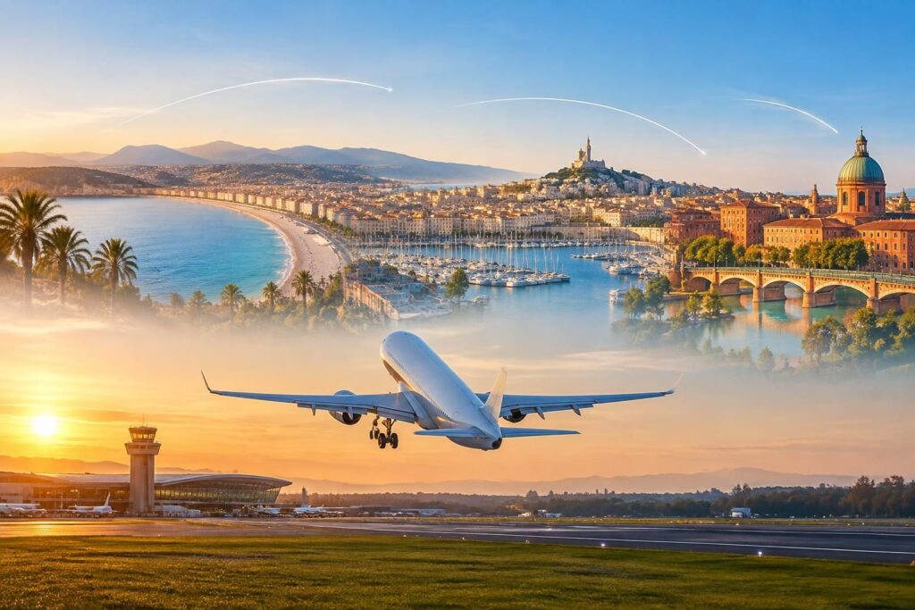 réservez vos vols au départ de lille vers nice, marseille, toulouse et bien d’autres destinations. comparez les offres et trouvez votre prochain voyage.